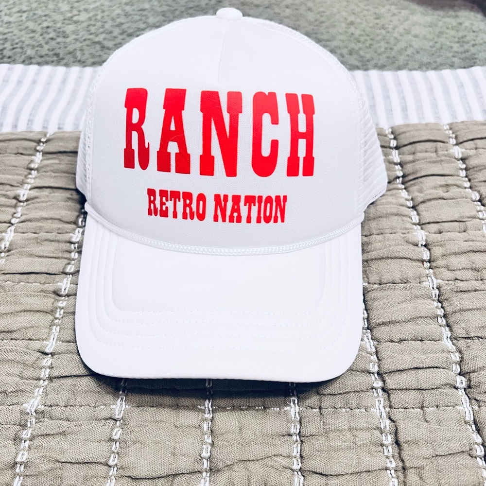 White and Red Women's Hat